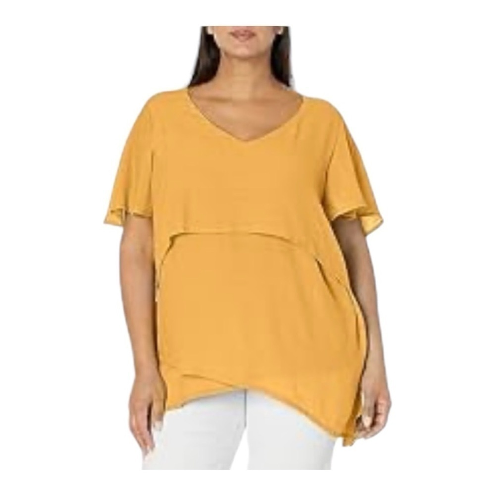 NWT-AVENUE-GOLD LAYER TUNIC TOP-SIZE 18/20